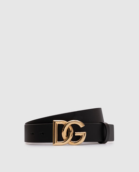 Dolce&Gabbana Black leather belt with logo BC4644AX622