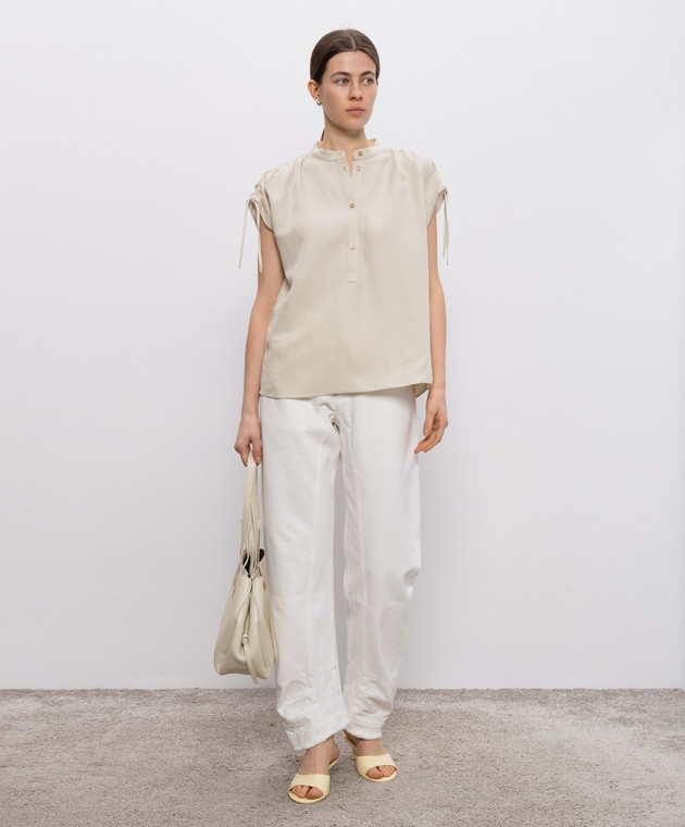 JIL SANDER White Jeans With Logo Patch