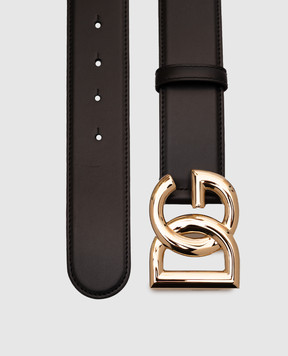 Dolce&Gabbana Black leather belt with logo BE1446AW576