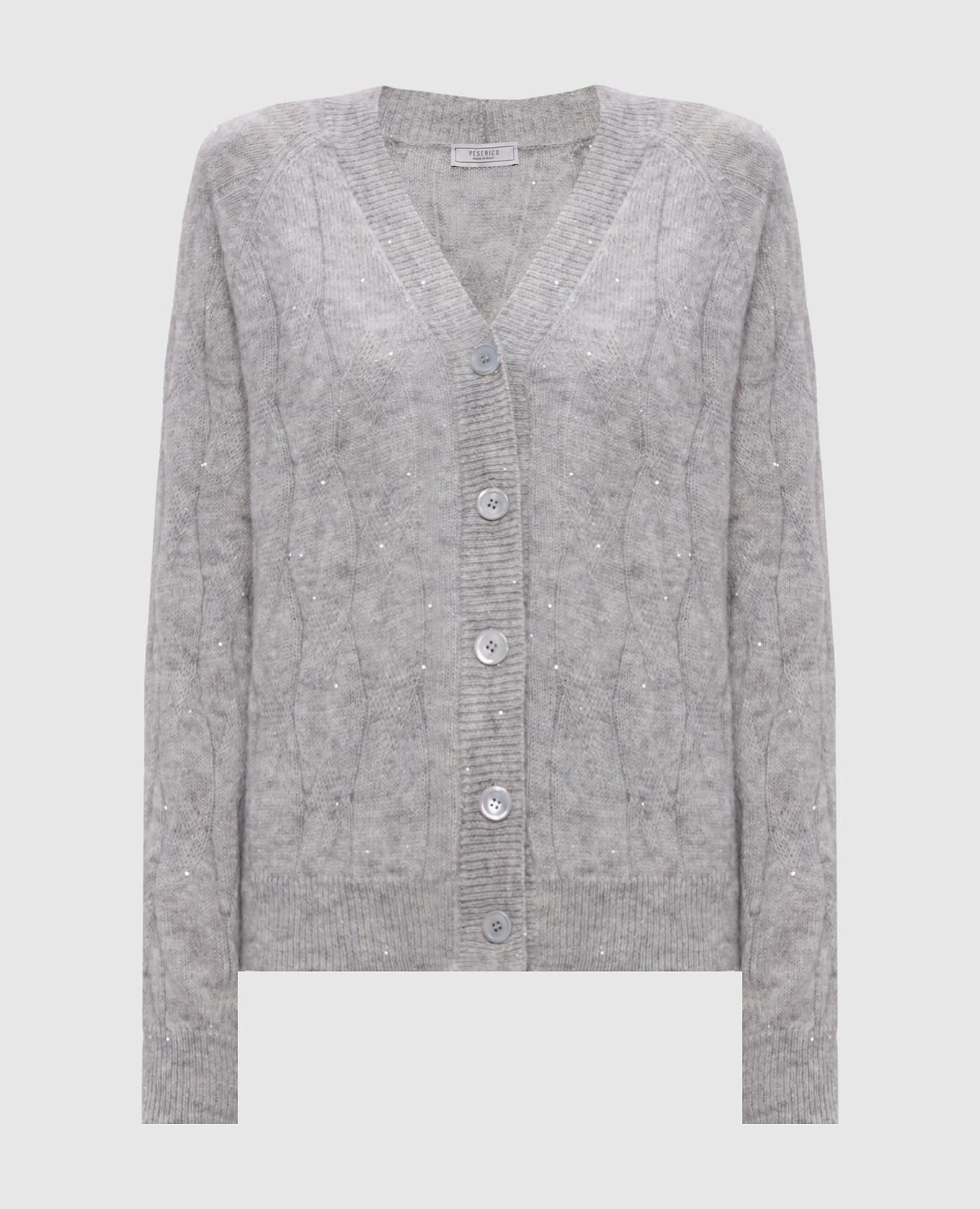 

Gray alpaca cardigan with sequins Peserico, Grey