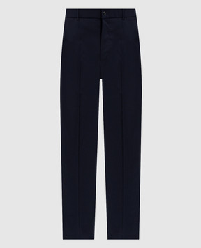 Moncler Blue wool pants with logo K20912A00018597FV