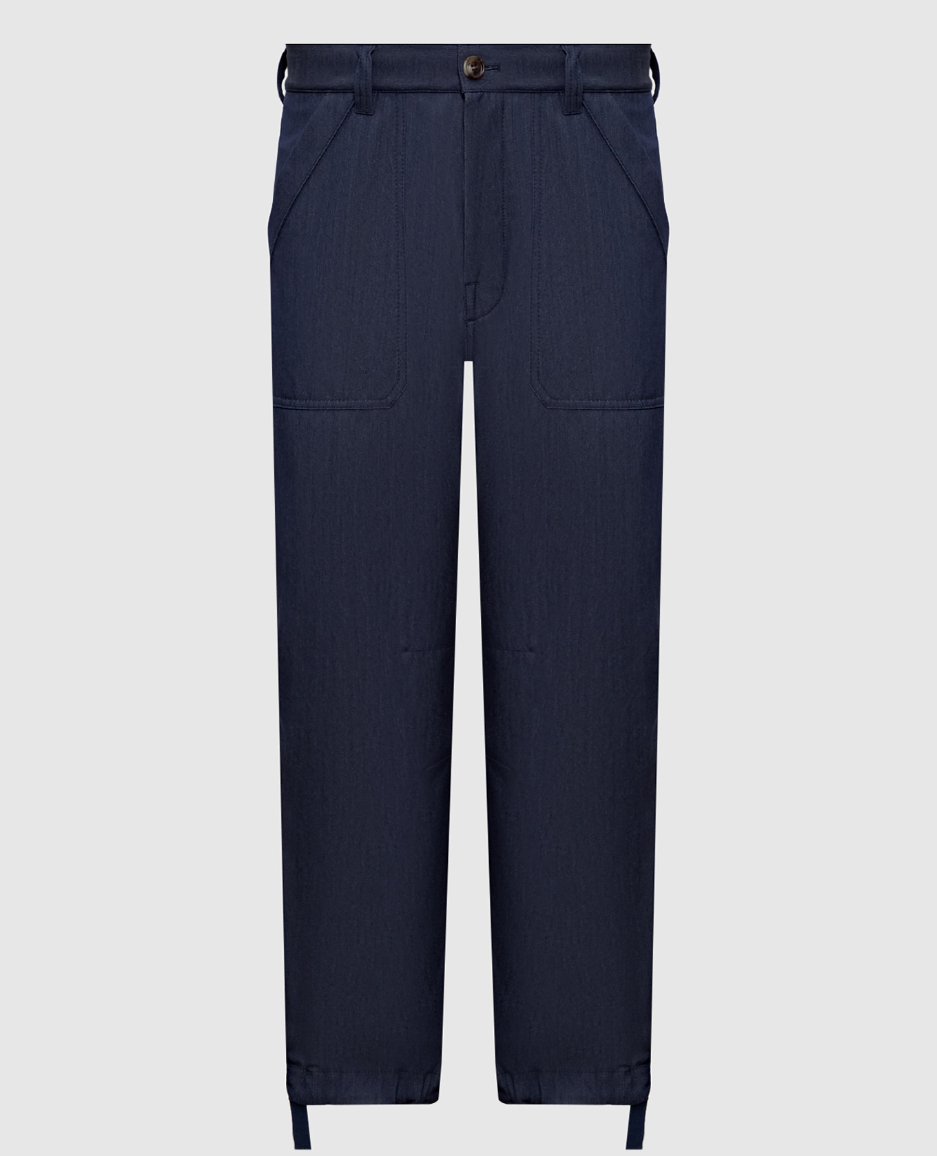 

Blue wool and abaca pants Brunello Cucinelli