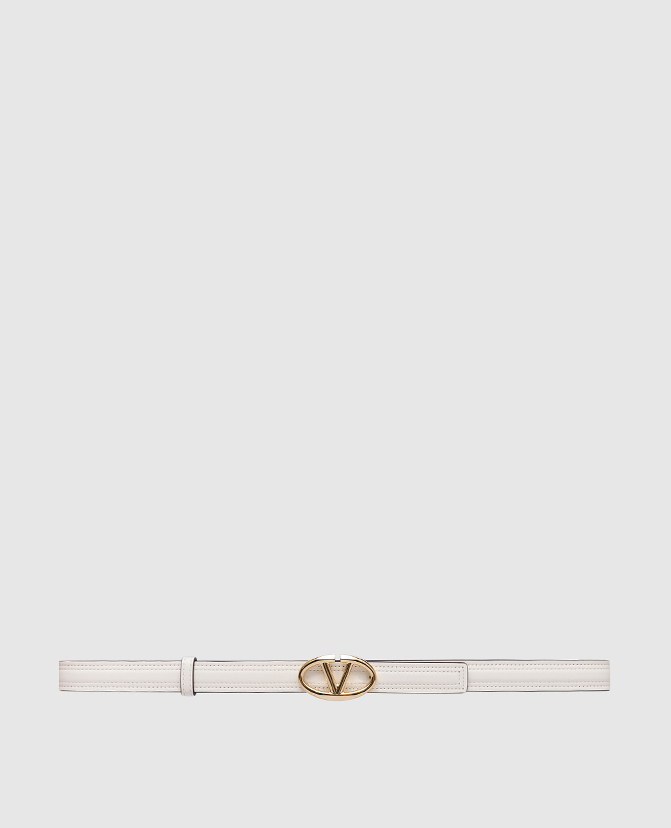 Edition vlogo white leather belt valentino