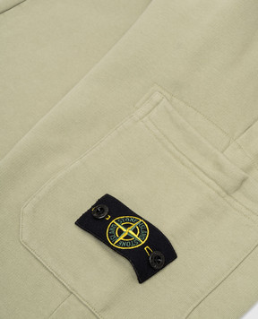 Stone Island Kids green joggers with logo patch 8116615201012