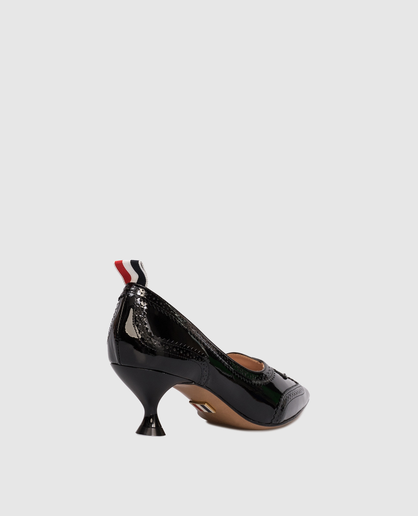 Black patent leather shoes with perforations Thom Browne 3