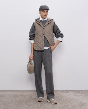Brunello Cucinelli Gray ribbed pants with lurex MAZ260299P