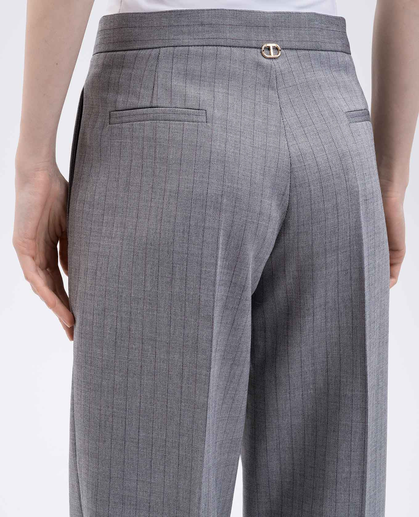 

Gray wool patterned pants Twinset, Grey