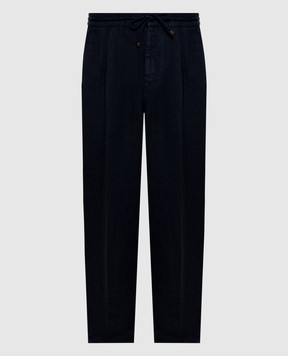 Brunello Cucinelli Blue linen pants M243DE1710