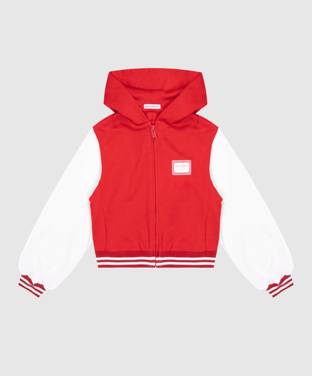 

Children's red sports jacket with textured logo Dolce&Gabbana