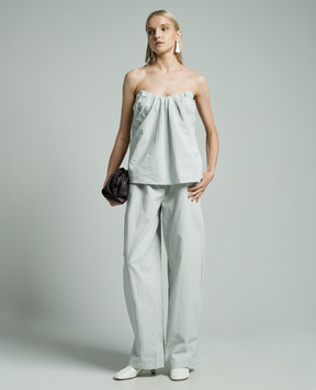 CO Blue linen top bustier 2456BCLS