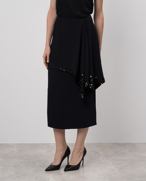 Marni Blue peplum skirt with sequins GOMAU48S16TV285