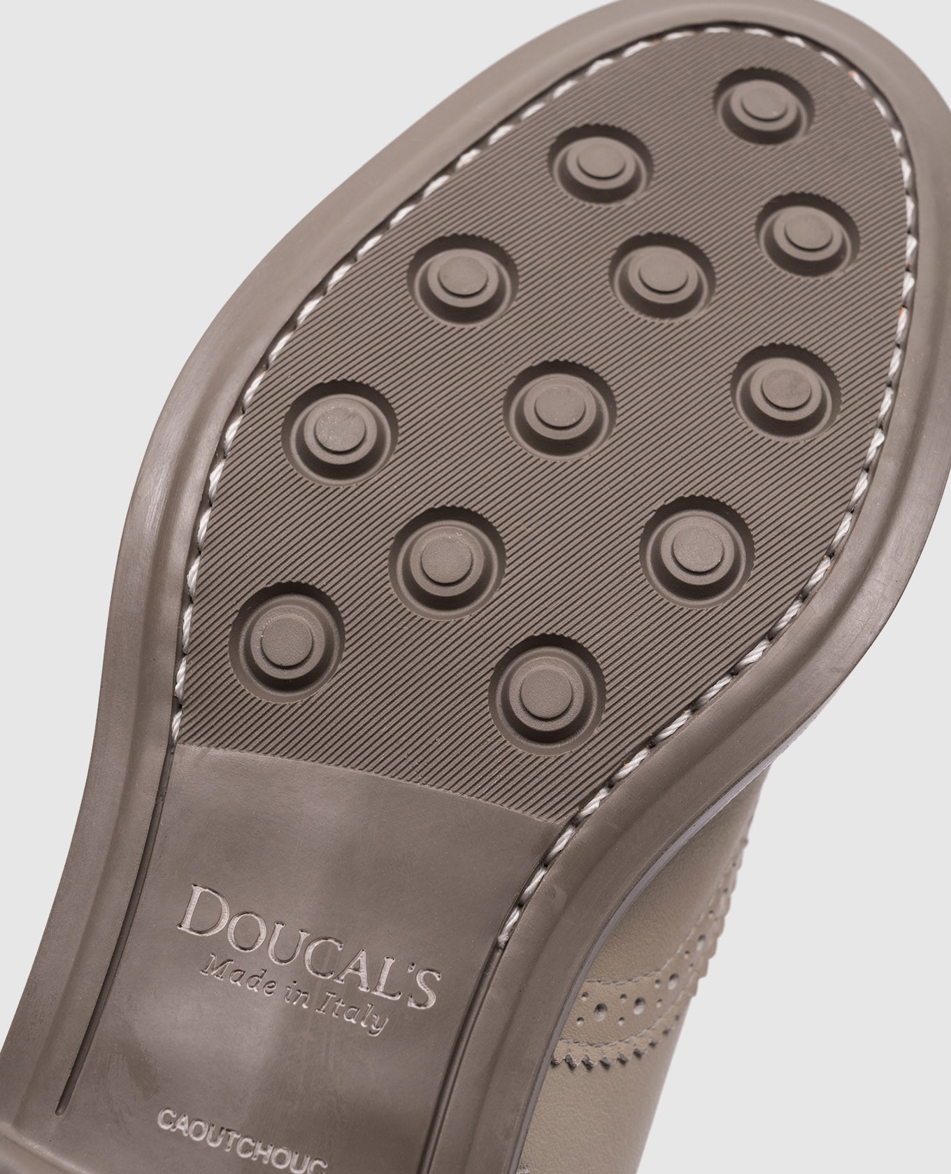 

Gray leather Chelsea boots with perforations Doucal's, Grey