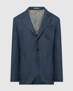 Brunello Cucinelli Blue linen blazer MB4207BNDP