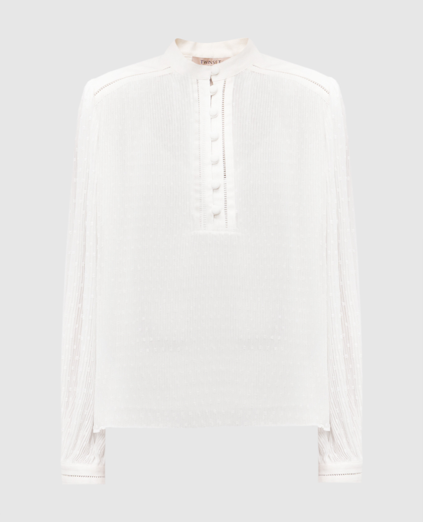 White pleated blouse with linen Twinset