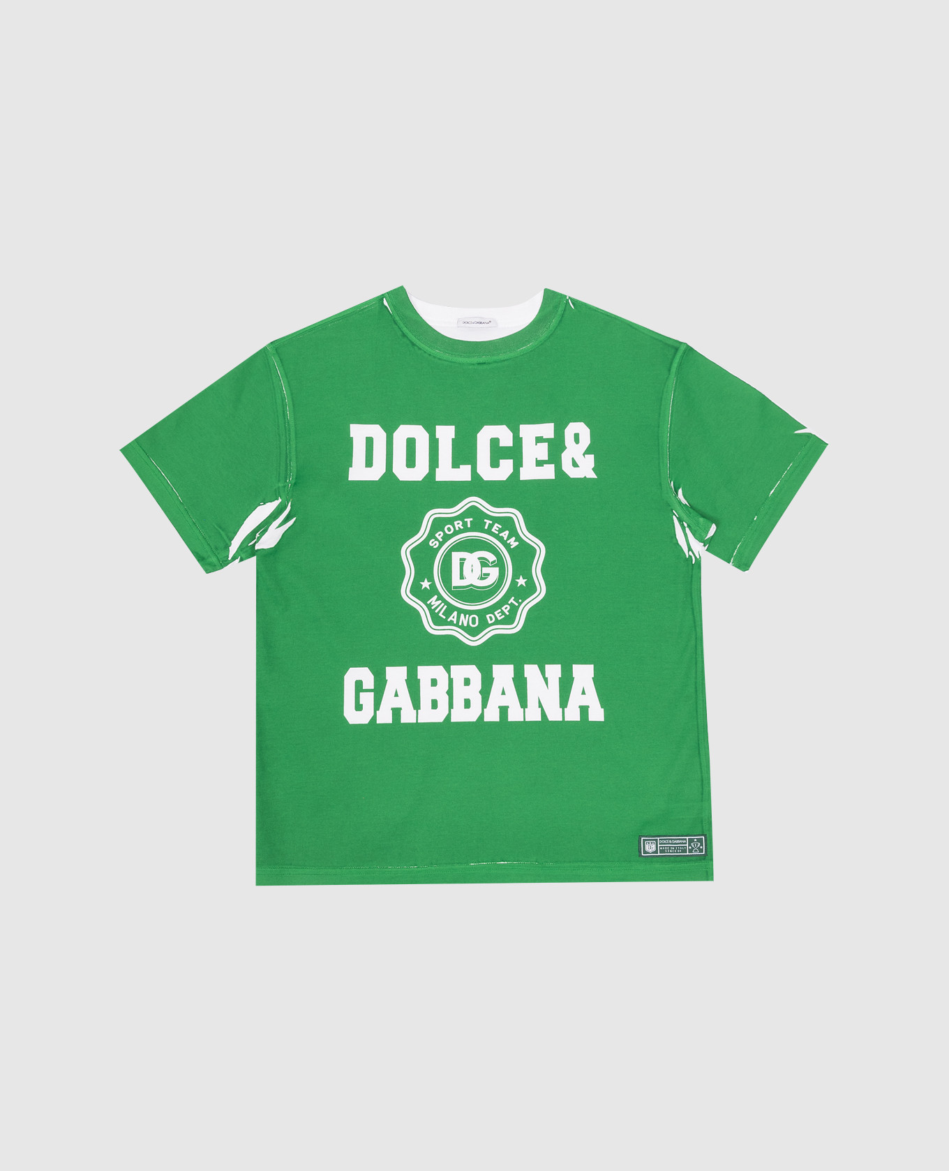 Children's green t-shirt with logo print dolce&gabbana