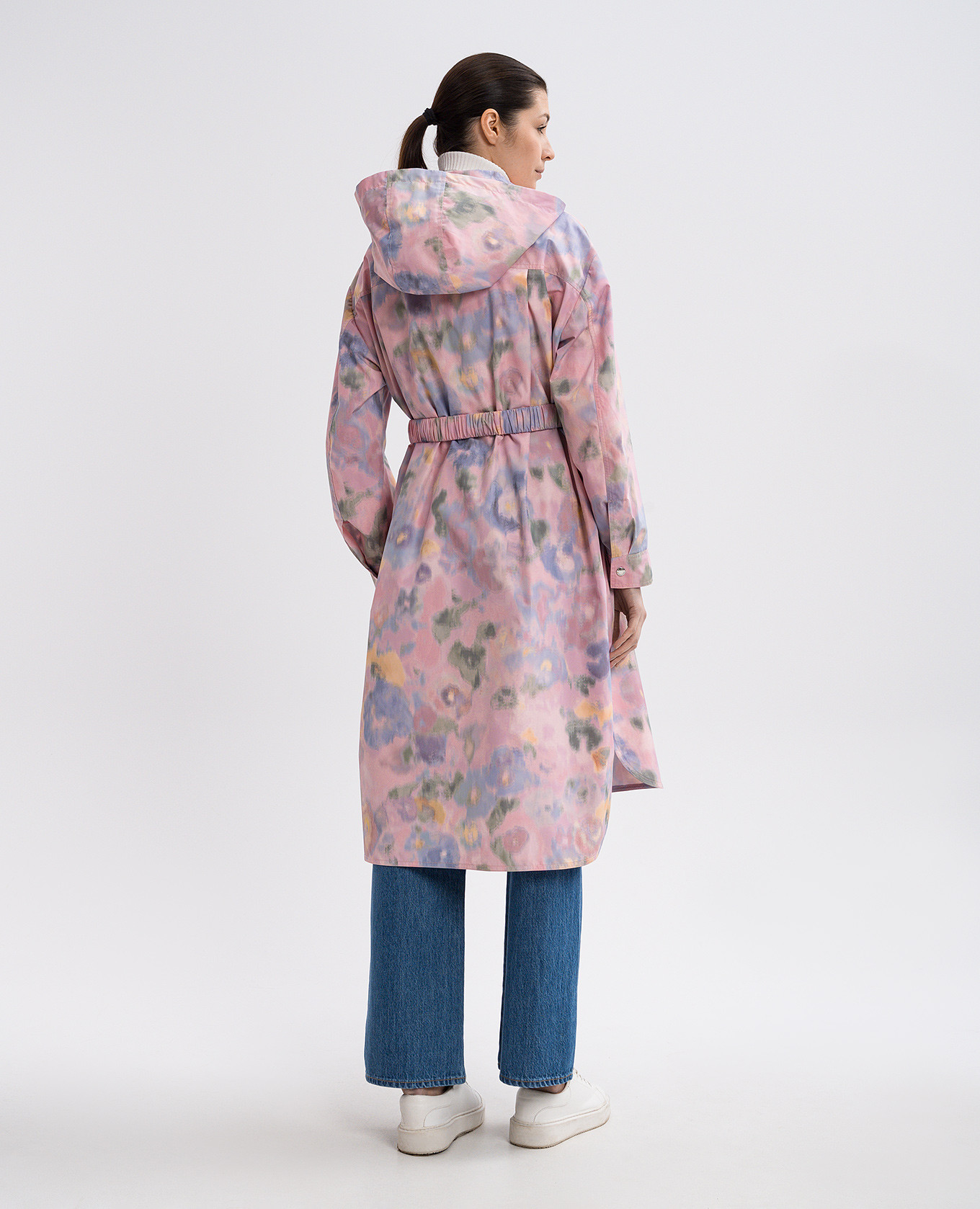 

Pink raincoat with abstract print Yves Salomon Army