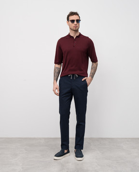 Marco Pescarolo Blue cashmere and silk pants CARACCIOLO5124