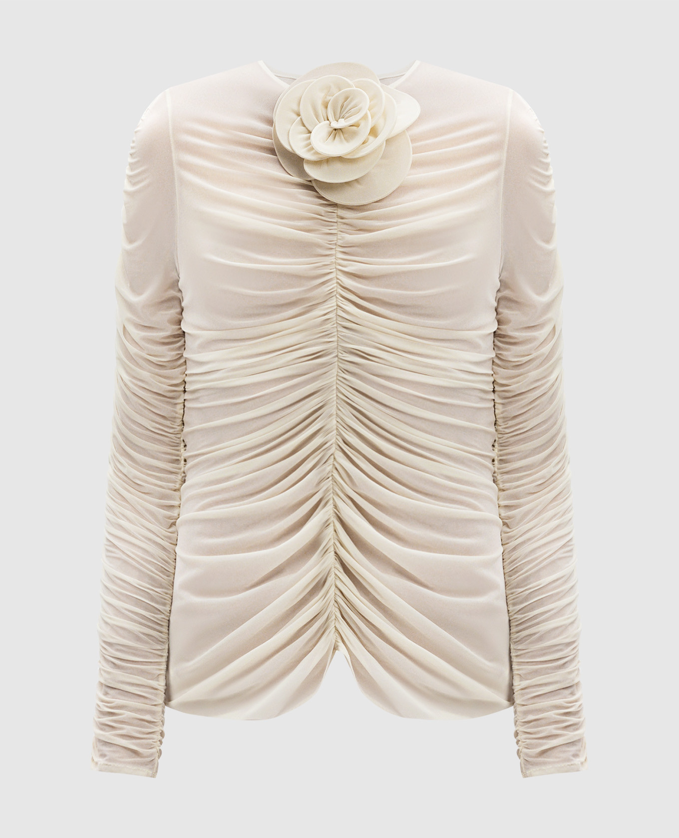 

Beige blouse with drapery and appliqué Magda Butrym, Бежевый