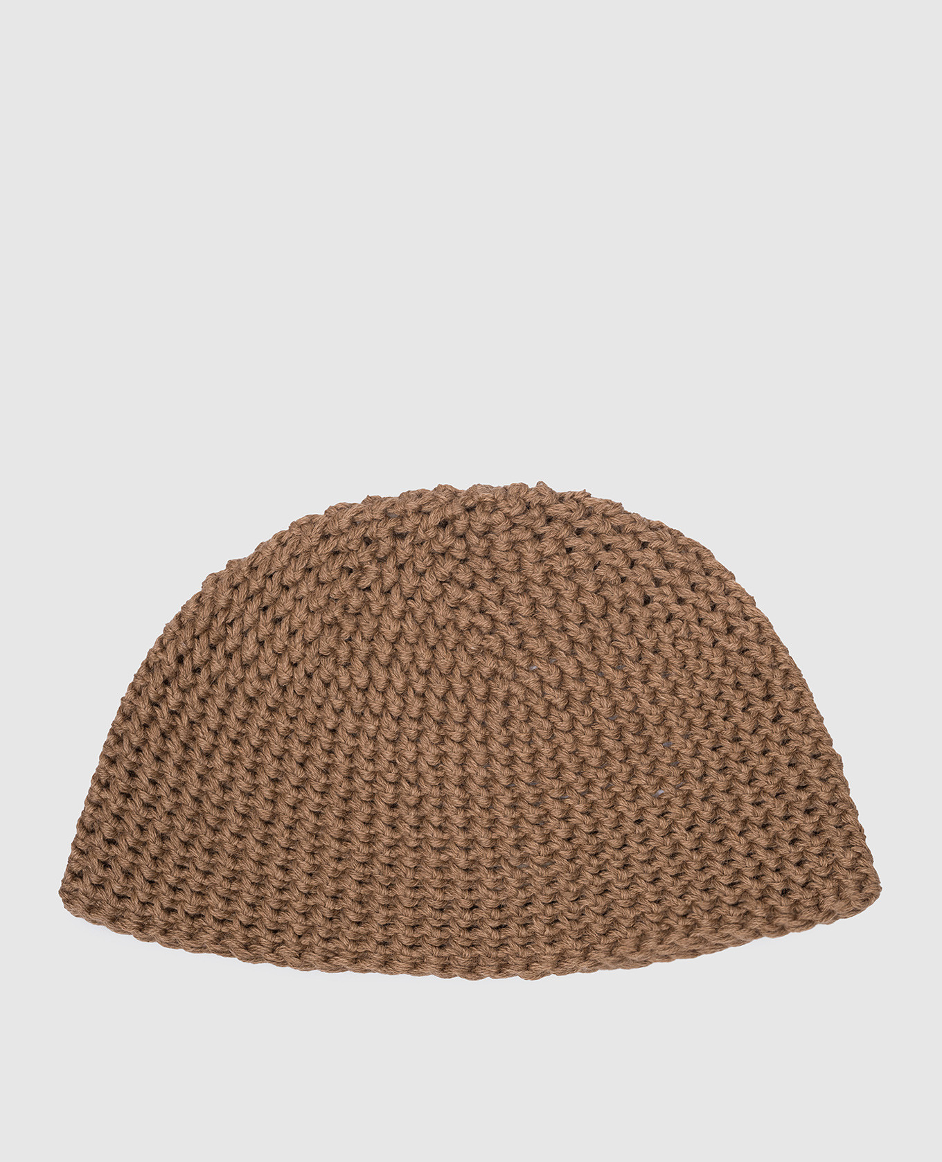 

A brown openwork knit cap made of camel wool Jan Jan Van Essche, Коричневый