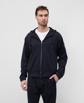 Herno Blue sports jacket with logo patch JC000053U12588S