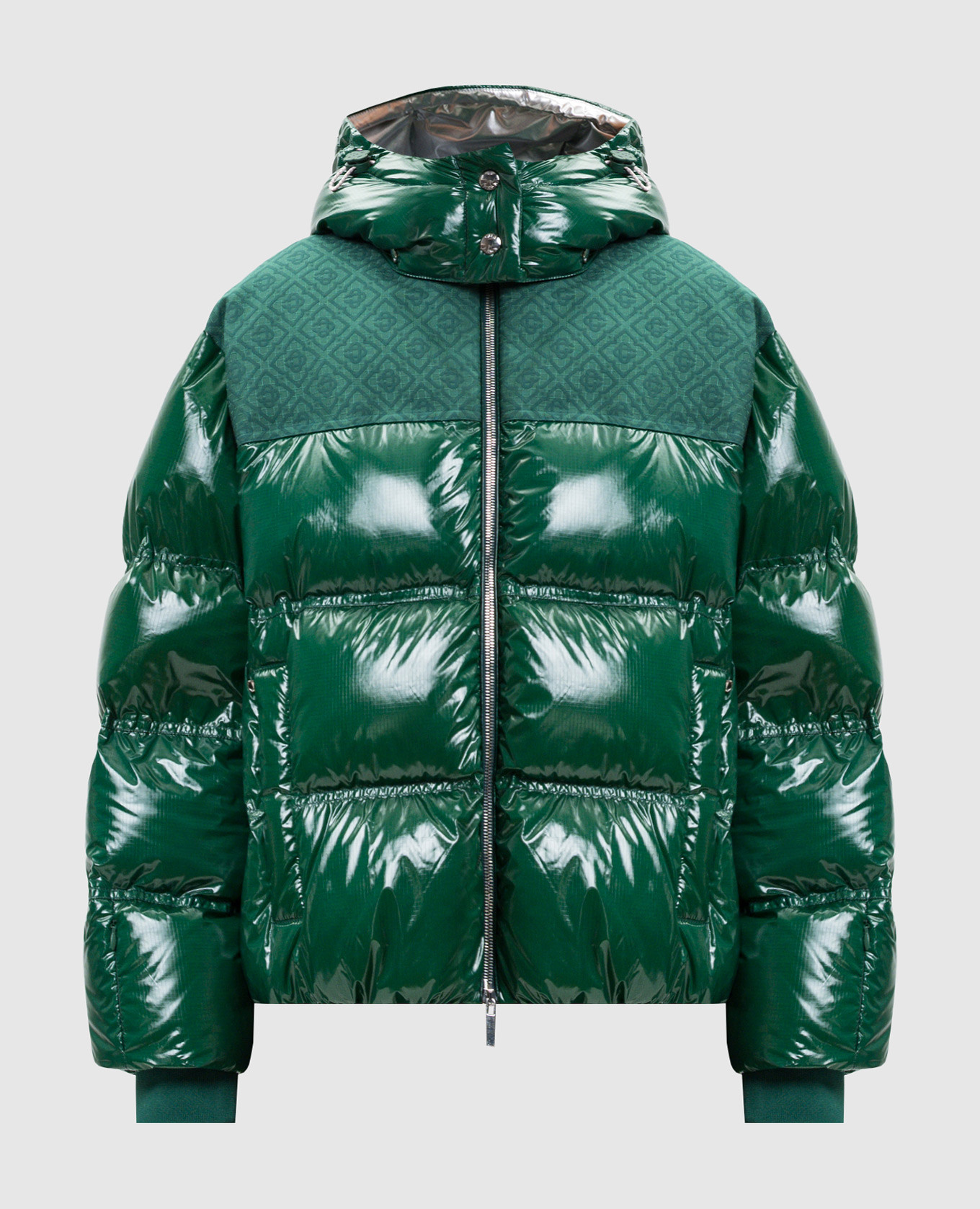 

Green quilted down jacket with shiny texture Casablanca