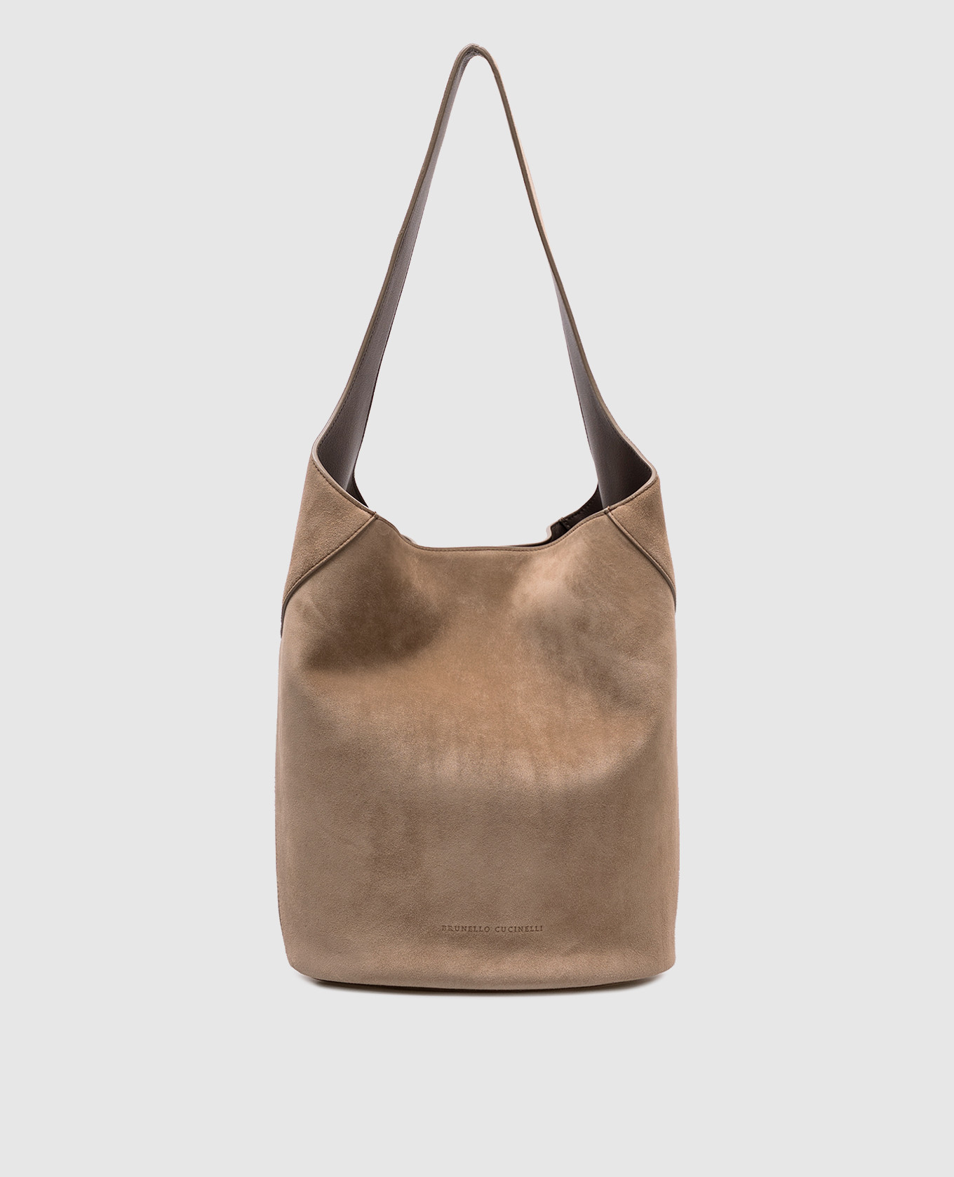 

Beige suede bag with logo Brunello Cucinelli