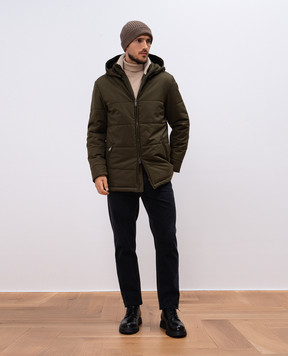 Cashmere&Whiskey Green quilted jacket with logo monogram engraving CWSS24004