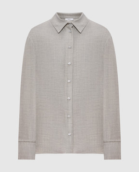 Peserico Gray wool shirt with monil chain A0664406461