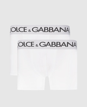 Dolce&Gabbana A set of white boxer briefs with a logo pattern M9D70JONN97