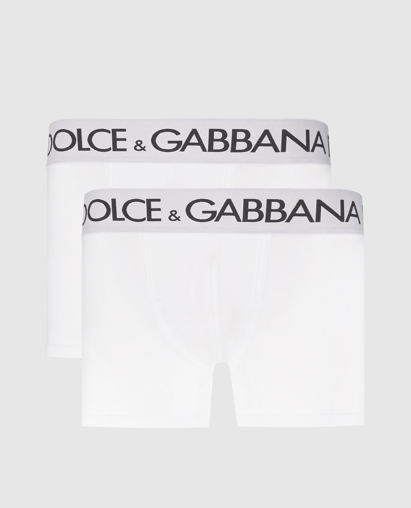 A set of white boxer briefs with a logo pattern Dolce&Gabbana