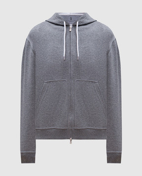 Brunello Cucinelli Gray melange sports jacket with cashmere and silk MM8319069G