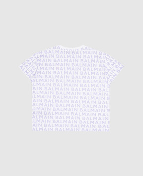 Balmain Children's white t-shirt with logo print BU8A61Z1913410