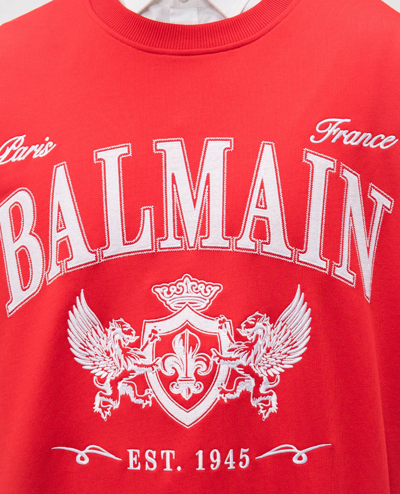 Red sweatshirt with Balmain College embroidery Balmain 5
