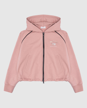 Brunello Cucinelli Children's pink sports jacket with monil chain BH827E857C