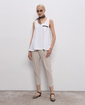 Brunello Cucinelli Beige silk pants M0F73P1980