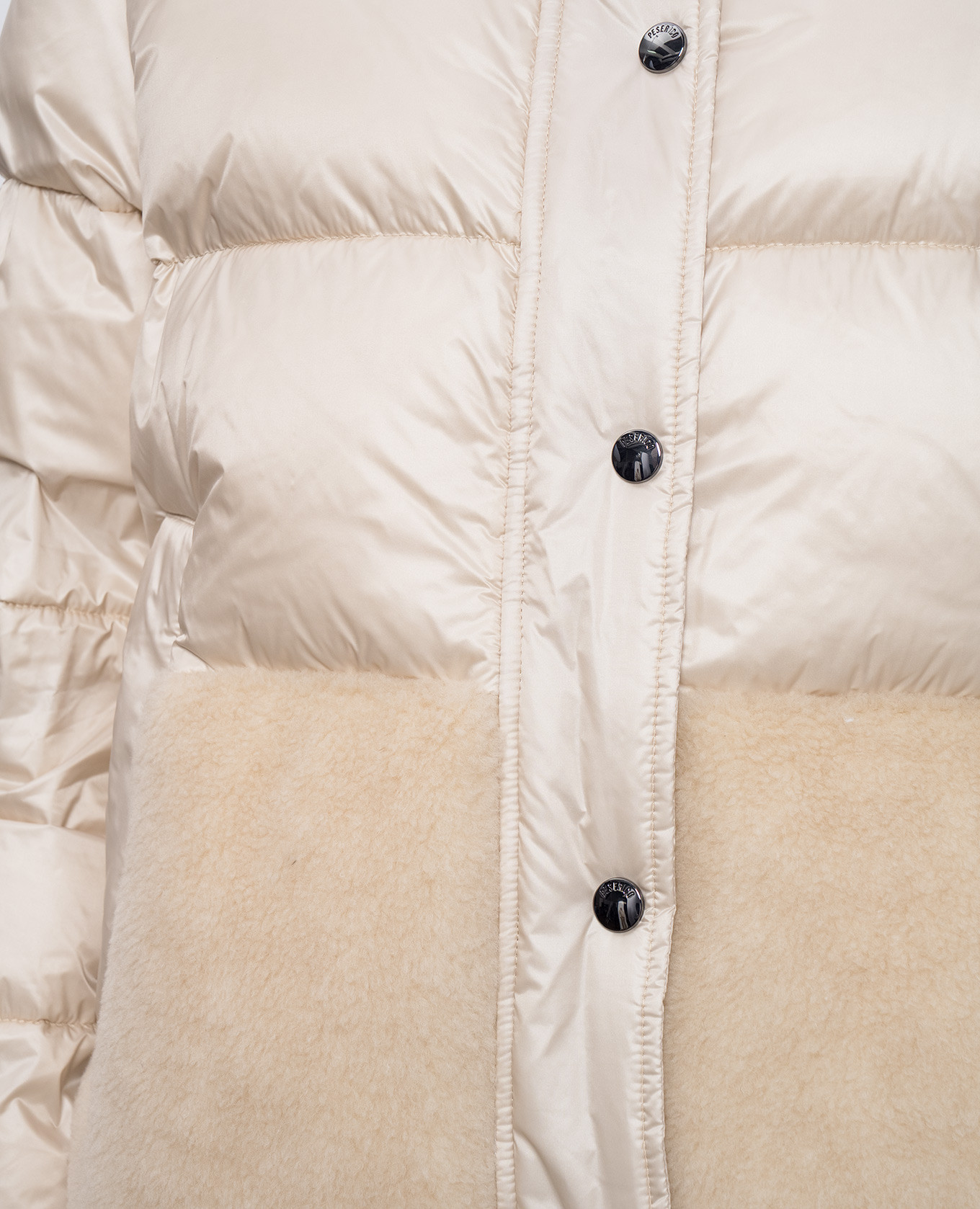 

Beige quilted down jacket with wool Peserico