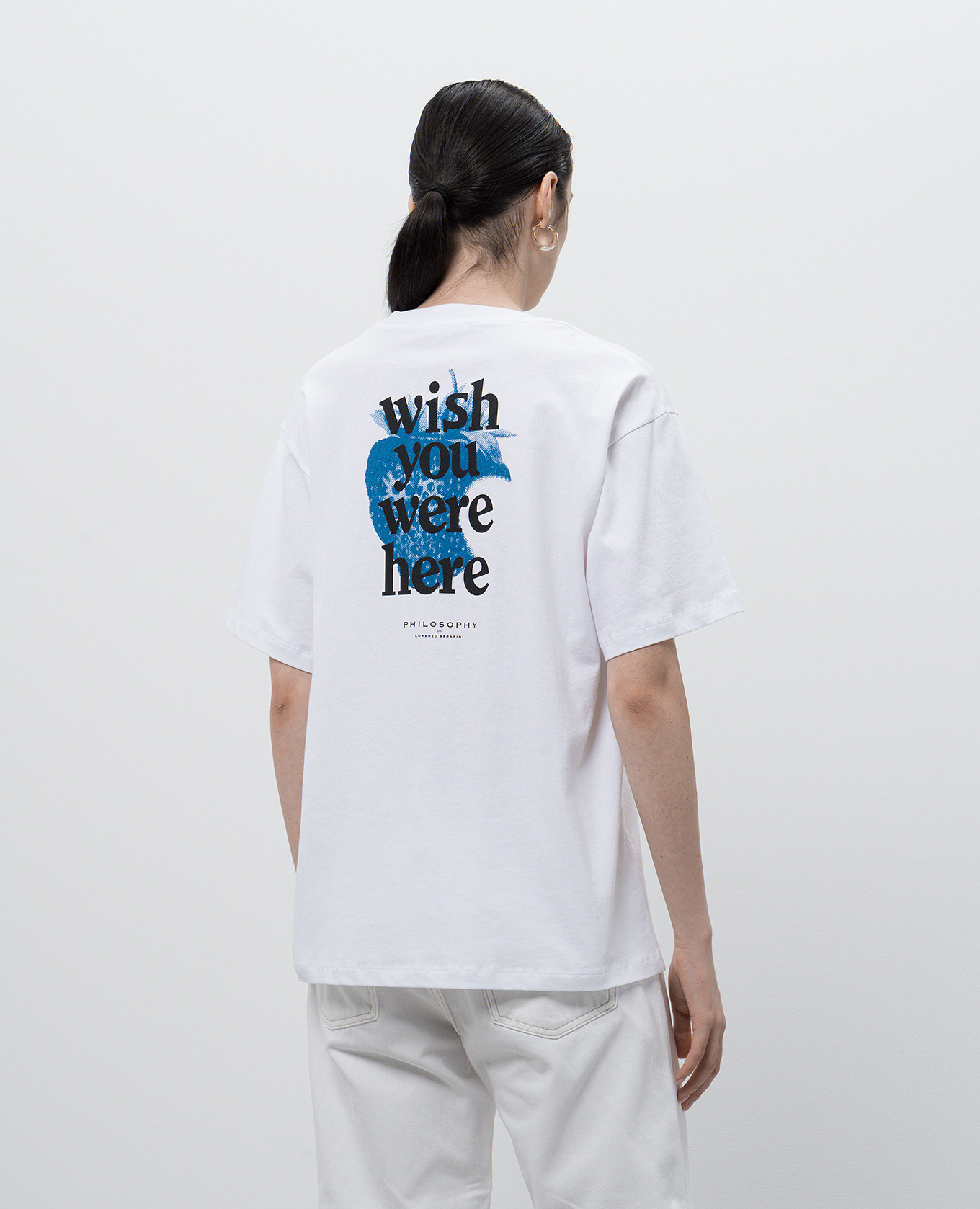 White T-shirt with logo print and inscription print Philosophy di Lorenzo Serafini 4