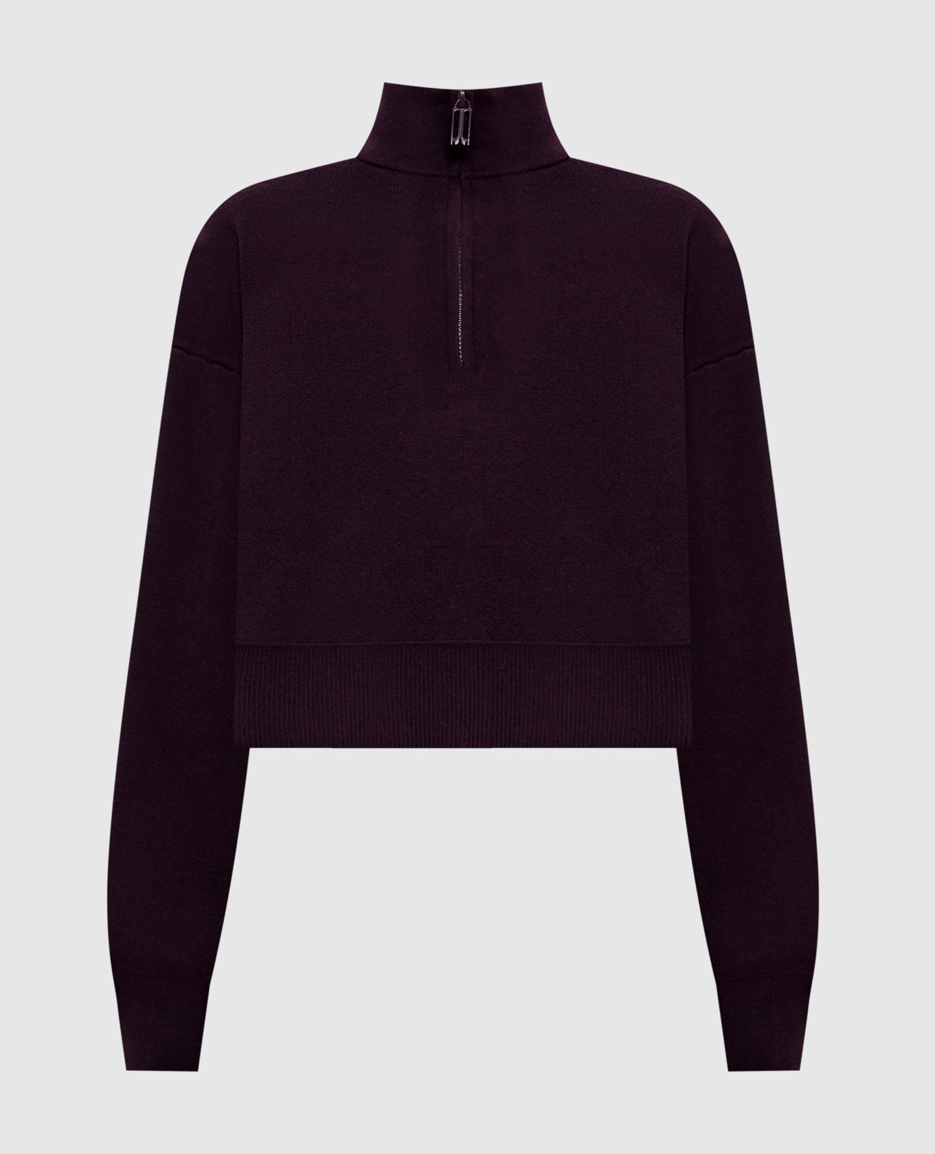Burgundy cropped sweater with merino wool Victoria Beckham