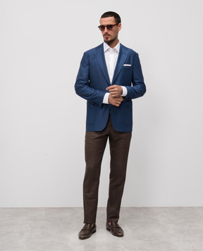 Stefano Ricci Blue wool and silk jacket M1RMM22TA4DN01HA