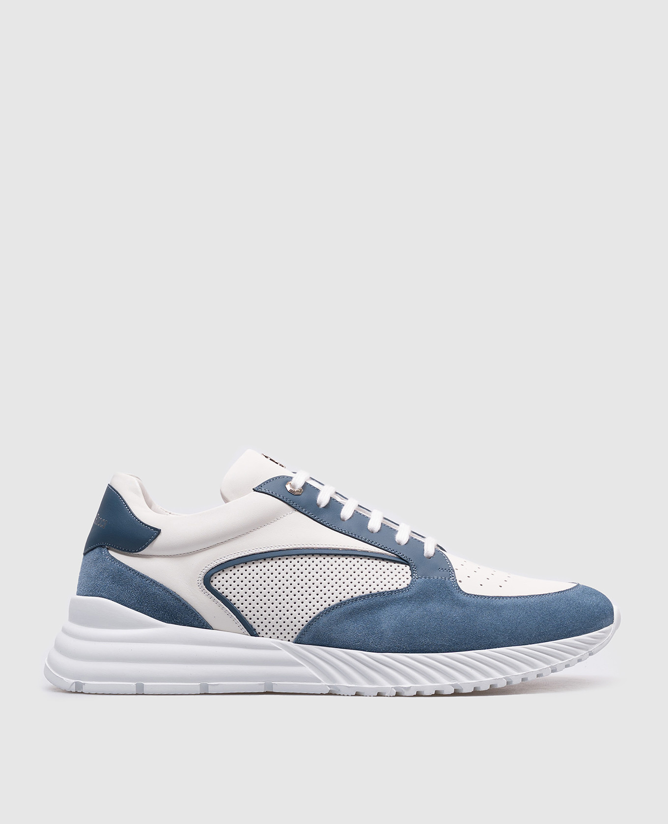 

Blue leather sneakers with logo Stefano Ricci