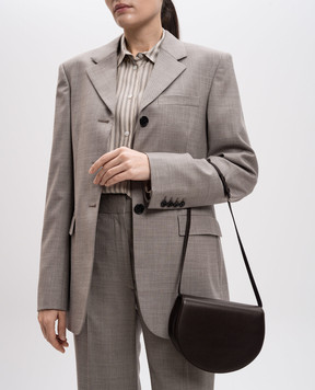 The Row Canteen brown leather saddle bag W1730L117