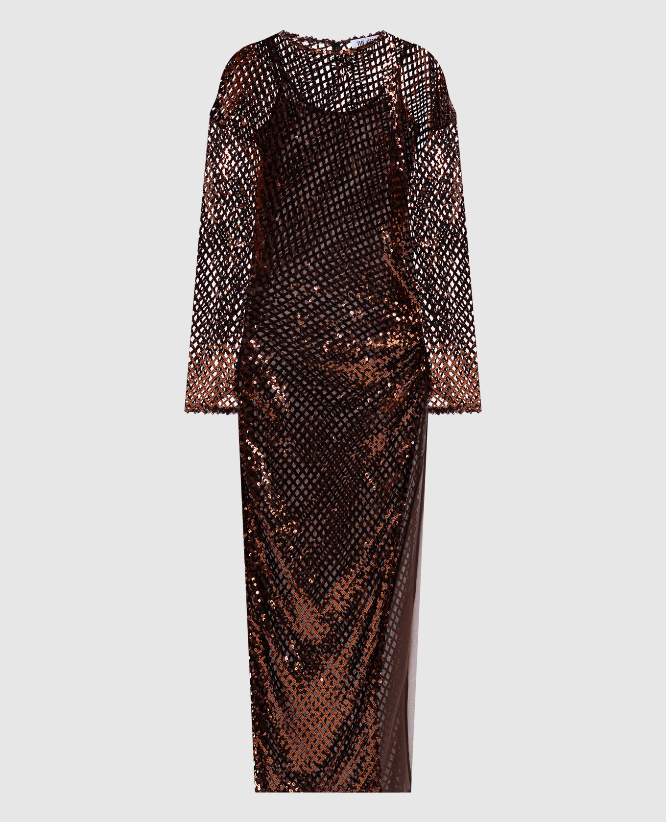 

Brown openwork dress with sequins The Attico