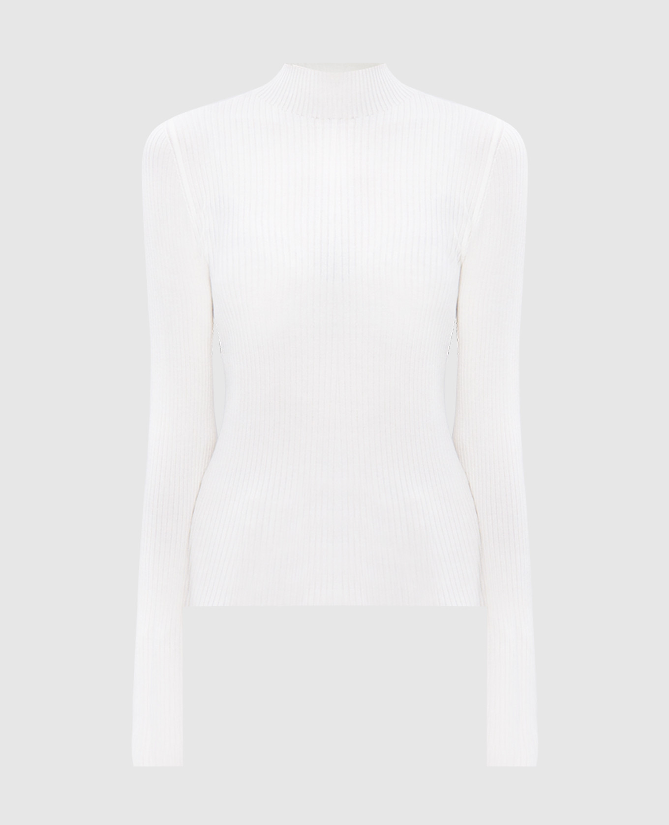 

White ribbed golf with logo Twinset, Белый