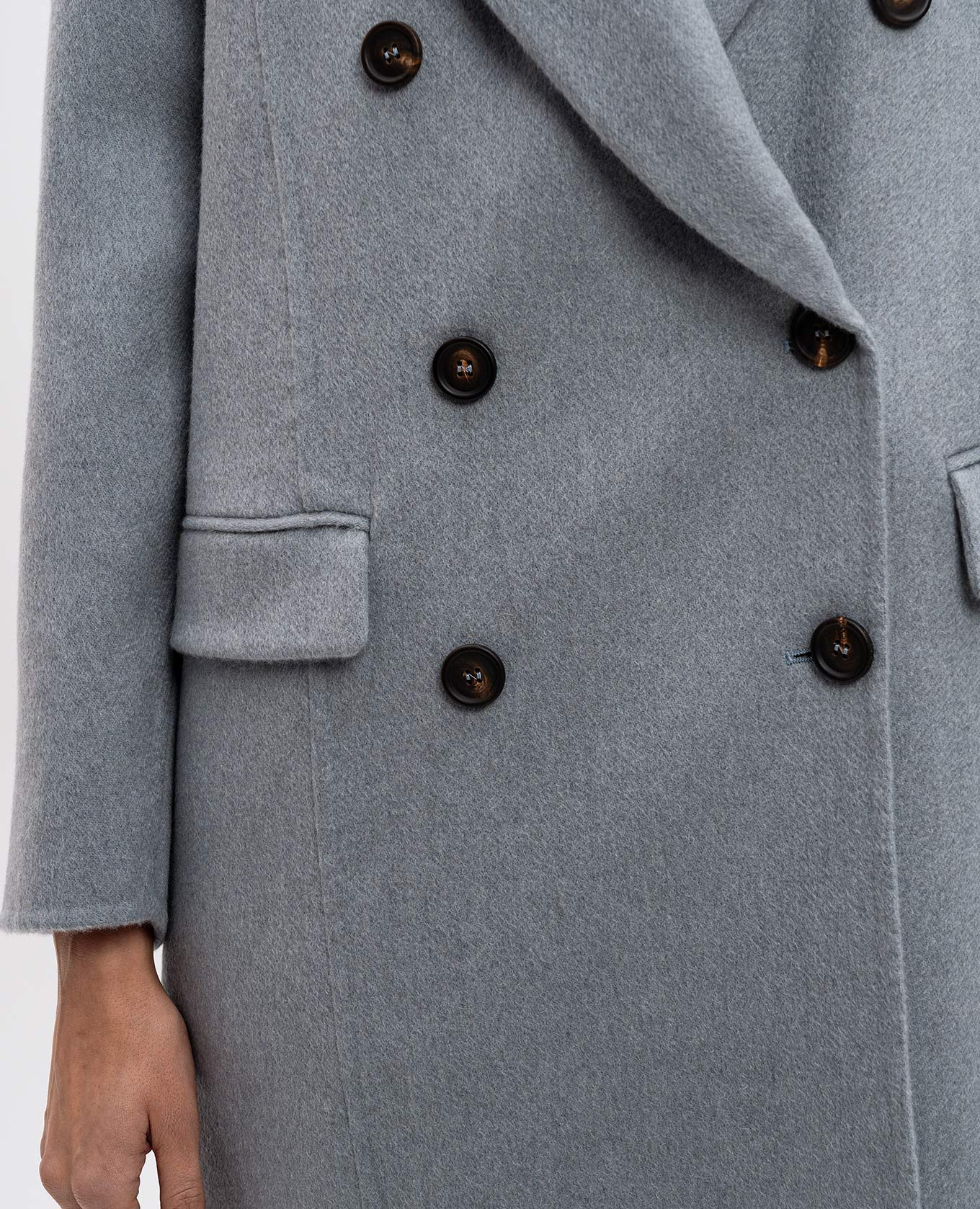 Blue double-breasted coat Brunello Cucinelli 5