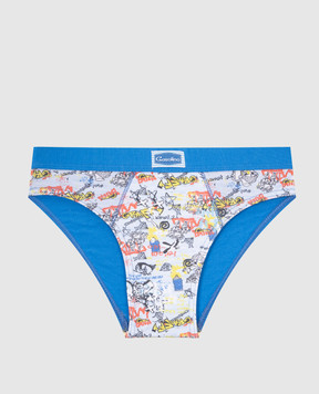 RiminiVeste Gasolino children's blue briefs with graffiti print U3519