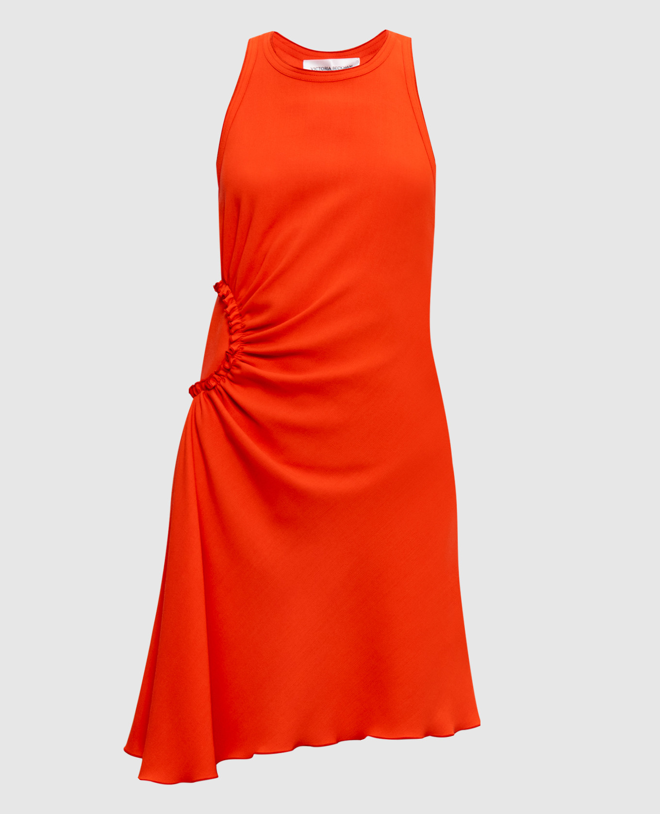 Red wool dress with drapery Victoria Beckham