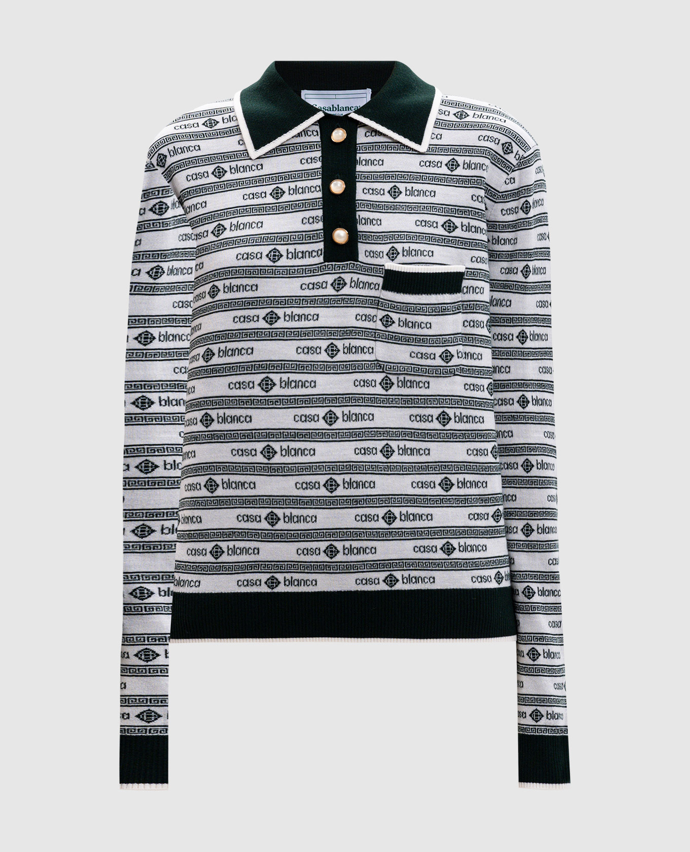 

Green Evergreen logo wool polo Casablanca