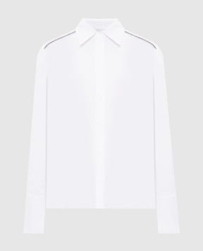 Peserico White shirt with a monil chain S0669408924