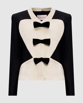 Valentino Black wool and silk jacket with appliqué 6B0CE4701CF