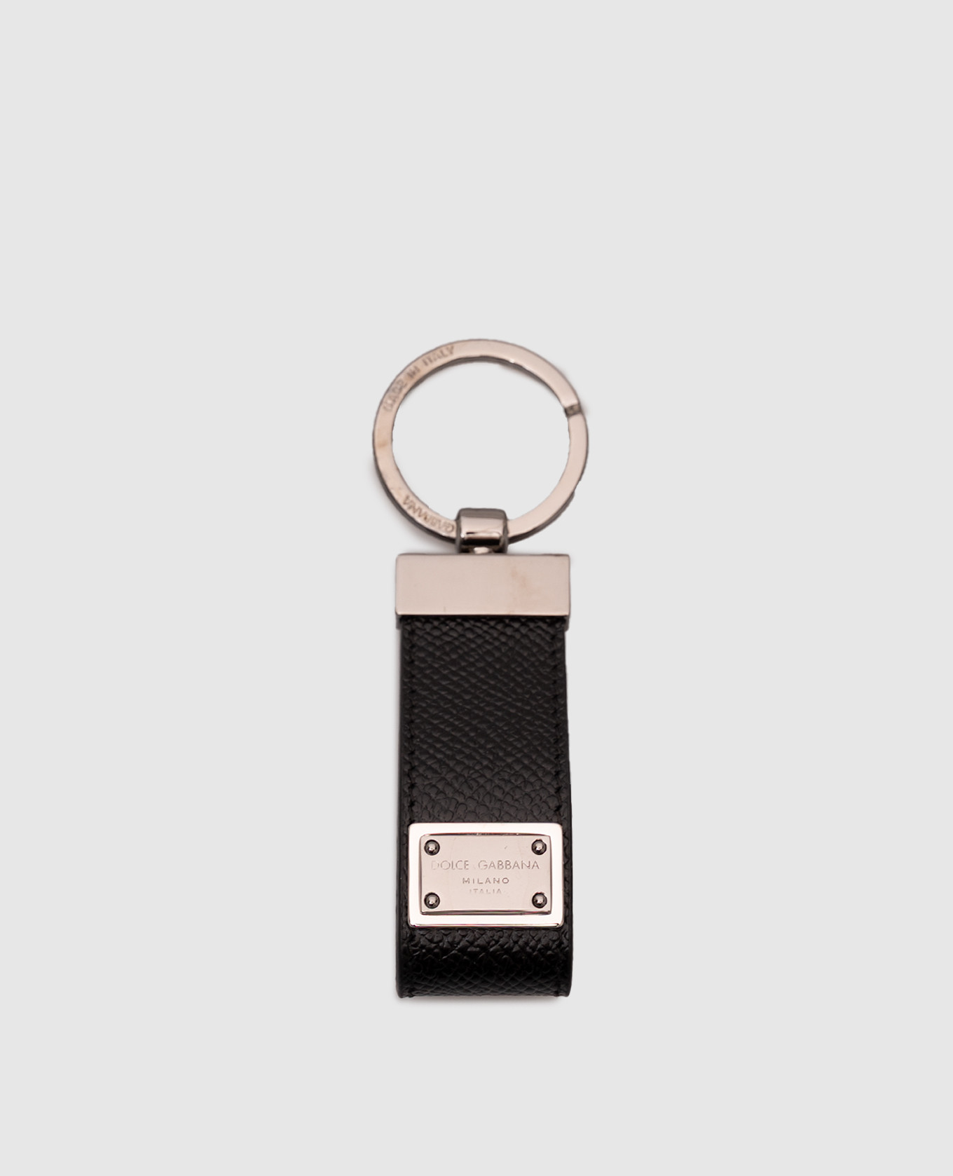 

Black leather keychain with logo Dolce&Gabbana